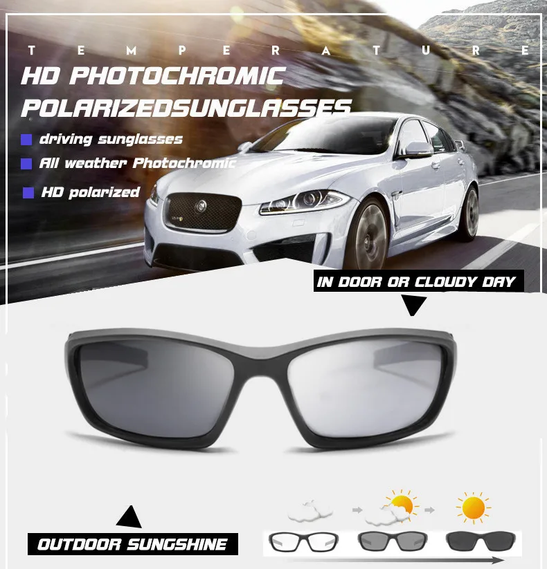 WarBlade nouveaux hommes lunettes de Vision nocturne polarisées lunettes de soleil photochromiques conduite jour nuit lunettes Anti-éblouissement lunettes de soleil