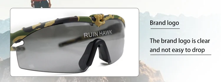 Lunettes de soleil militaires polarisées pour hommes, lunettes de chasse, lunettes de tir de l'armée avec 4 lentilles, randonnée en plein air, lunettes de soleil de cyclisme