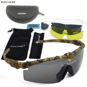 Lunettes de soleil militaires polarisées pour hommes, lunettes de chasse, lunettes de tir de l'armée avec 4 lentilles, randonnée en plein air, lunettes de soleil de cyclisme