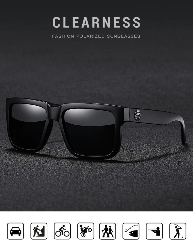 Lunettes de soleil carrées conjointes pour hommes et femmes, lunettes de sport de plein air, film véritable, lunettes de vague de chaleur, transfrontalier, meilleure vente, haute qualité, HW02