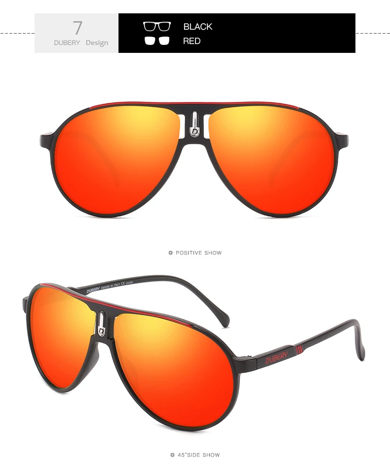 DUBERY-Lunettes de soleil vintage polarisées pour homme, verres carrés noirs, 7 couleurs, modèle 102