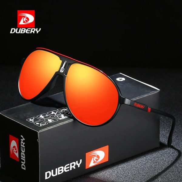 DUBERY-Lunettes de soleil vintage polarisées pour homme, verres carrés noirs, 7 couleurs, modèle 102 – Image 2