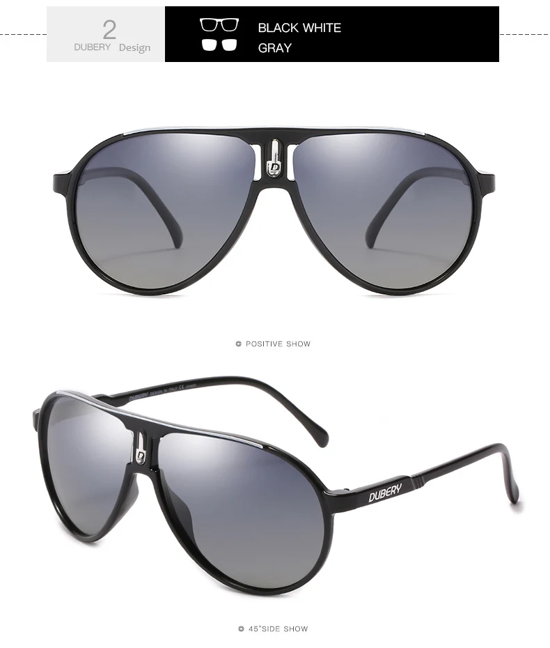DUBERY-Lunettes de soleil vintage polarisées pour homme, verres carrés noirs, 7 couleurs, modèle 102