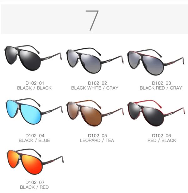 DUBERY-Lunettes de soleil vintage polarisées pour homme, verres carrés noirs, 7 couleurs, modèle 102 – Image 3