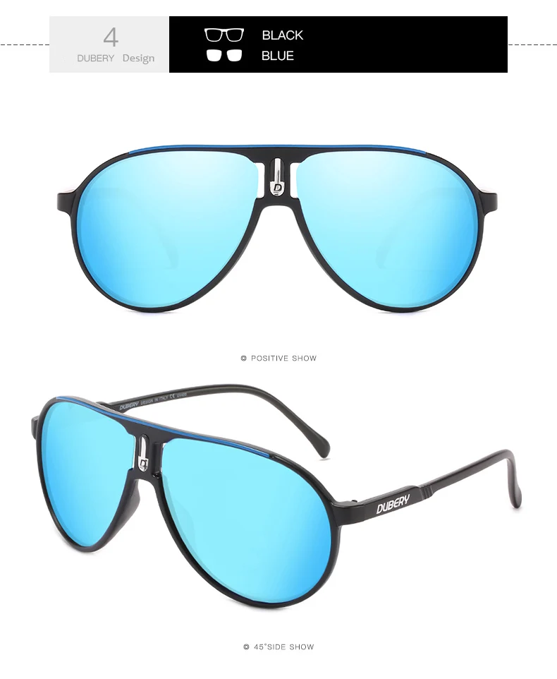 DUBERY-Lunettes de soleil vintage polarisées pour homme, verres carrés noirs, 7 couleurs, modèle 102