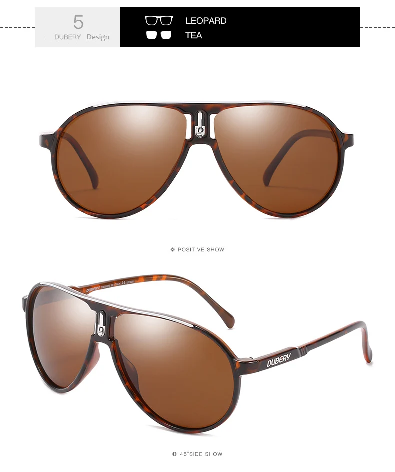 DUBERY-Lunettes de soleil vintage polarisées pour homme, verres carrés noirs, 7 couleurs, modèle 102