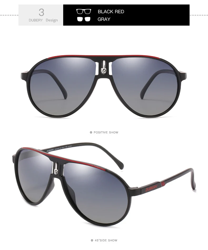 DUBERY-Lunettes de soleil vintage polarisées pour homme, verres carrés noirs, 7 couleurs, modèle 102