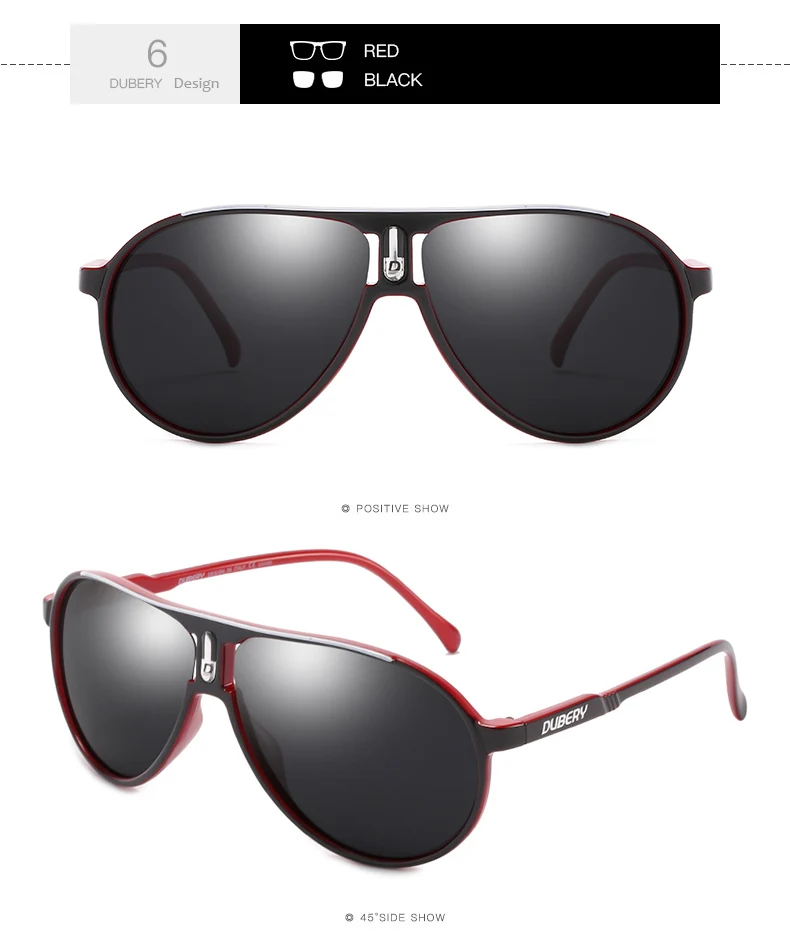 DUBERY-Lunettes de soleil vintage polarisées pour homme, verres carrés noirs, 7 couleurs, modèle 102