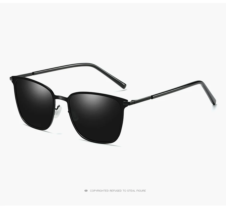 Lunettes de soleil carrées polarisées pour hommes, lunettes de vision nocturne pour conducteur en métal, nouvelle arrivée