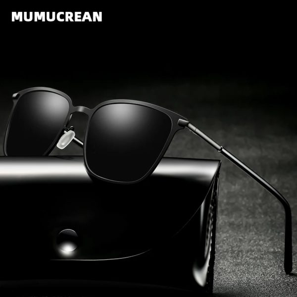 Lunettes de soleil carrées polarisées pour hommes, lunettes de vision nocturne pour conducteur en métal, nouvelle arrivée