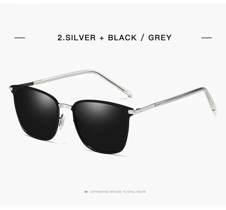 Lunettes de soleil carrées polarisées pour hommes, lunettes de vision nocturne pour conducteur en métal, nouvelle arrivée