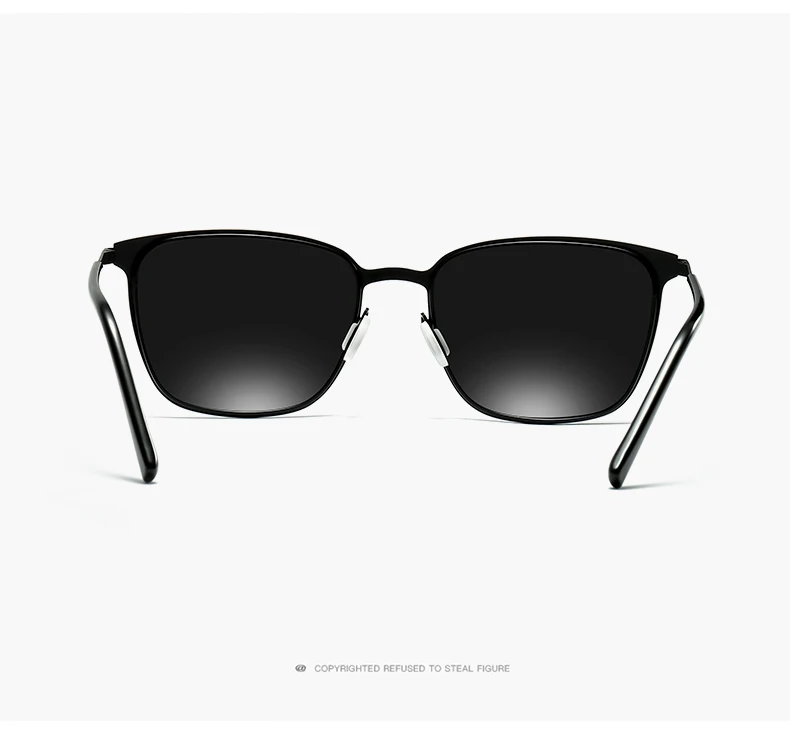 Lunettes de soleil carrées polarisées pour hommes, lunettes de vision nocturne pour conducteur en métal, nouvelle arrivée