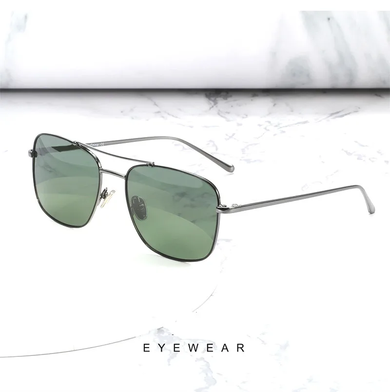 ZENOTTIC Design-Lunettes de soleil vintage en alliage de titane, carrées polarisées, pour hommes et femmes, pilote, nickel é, miroir