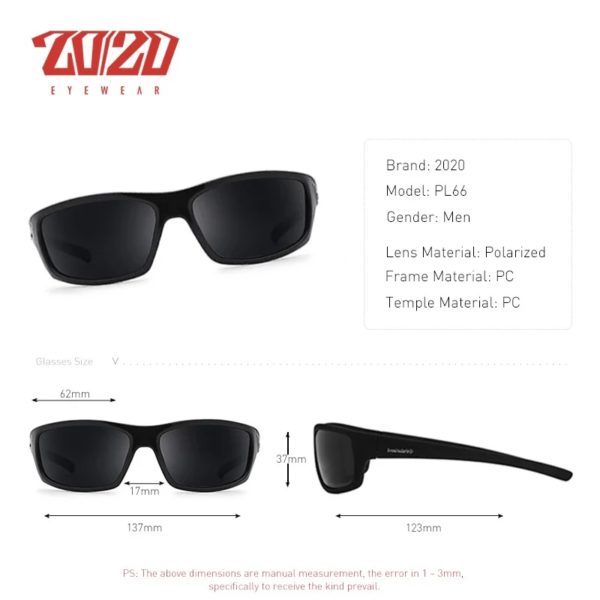 Lunettes de soleil vintage polarisées pour hommes, lunettes de conduite multi-documents, lunettes de soleil de sport pour hommes, vision de jour et de nuit, lunettes de conducteur – Image 2