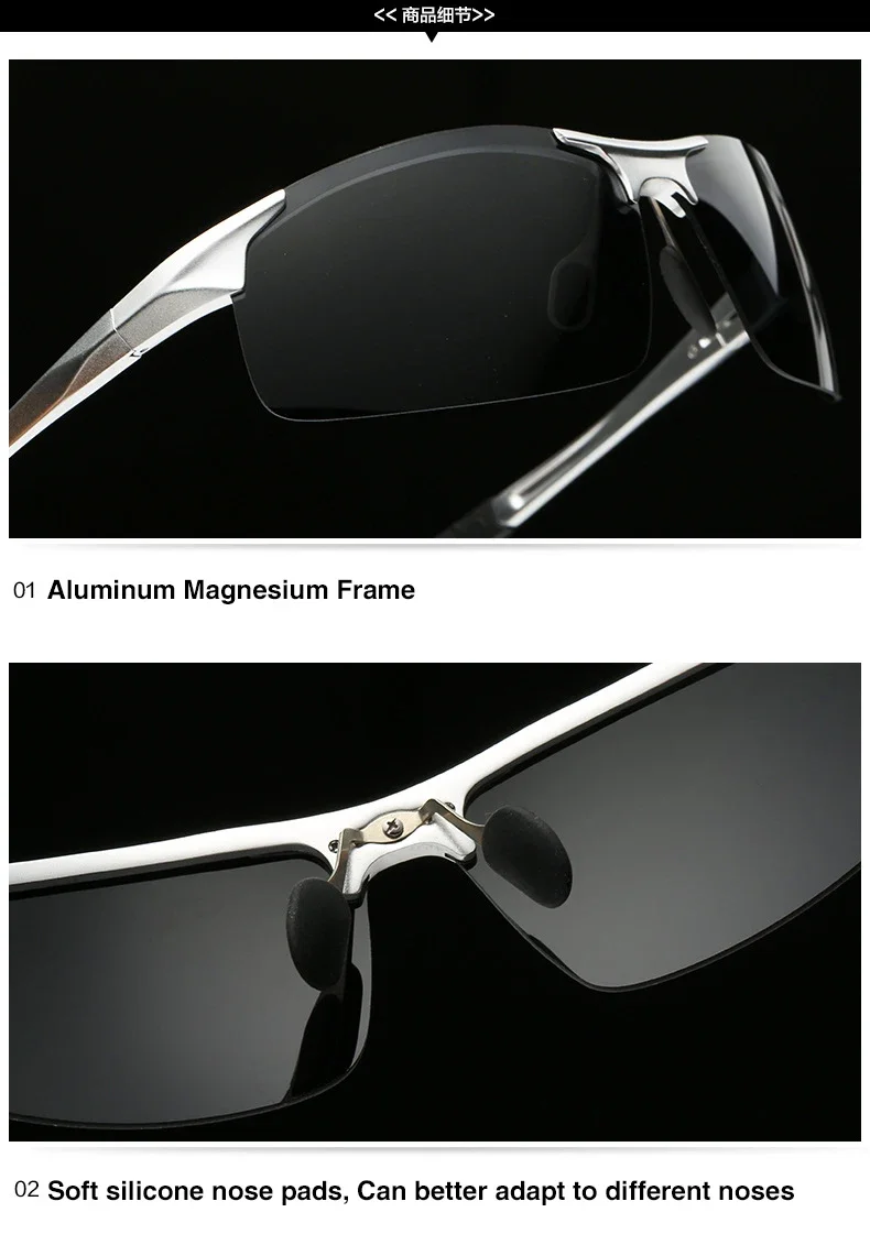 AOrepository-Lunettes de soleil polarisées de conduite pour hommes, lunettes de soleil de sport, lunettes de pilote rétro, cadre en aluminium et magnésium, UV400, antireflet AOrepository-Lunettes de soleil polarisées de conduite pour hommes, lunettes de soleil de sport, lunettes de pilote rétro, cadre en aluminium et magnésium, UV400, antireflet