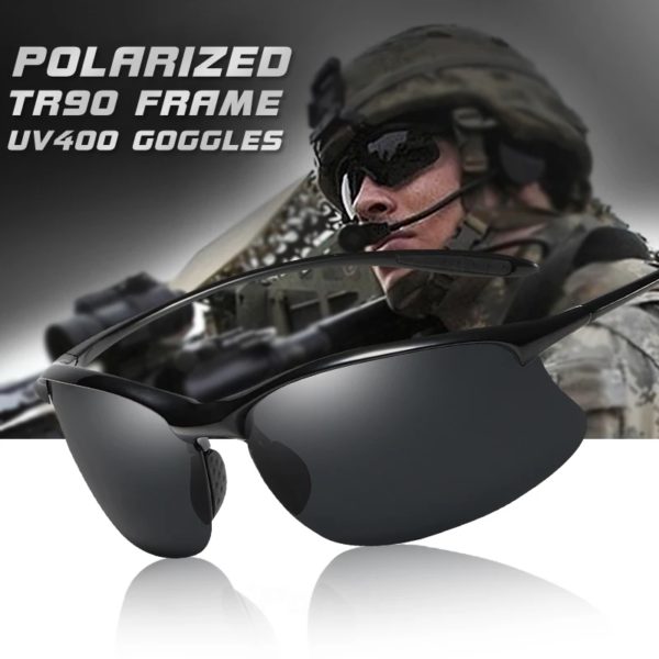 Lunettes de soleil polarisées ultralégères pour hommes, lunettes de soleil militaires pour hommes, lunettes de conduite, lunettes de soleil anti-UV, Top TR90