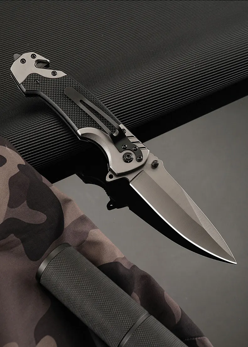 Couteau pliant polyvalent en acier inoxydable, extérieur, camping, poche de défense portable, DulSurvival