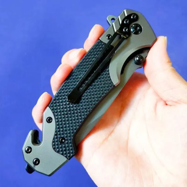 Couteau pliant polyvalent en acier inoxydable, extérieur, camping, poche de défense portable, DulSurvival – Image 4
