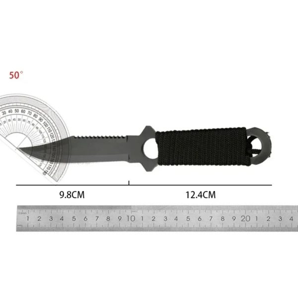 Couteau de poche de camping en acier inoxydable avec fourreau, couteau de survie extérieur portable EDC, couteau militaire pour l'autodéfense – Image 3
