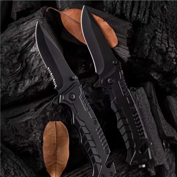 Couteau Pliant Portable avec Manche en Plastique, Lame en Acier Inoxydable, Outils de Survie en Plein Air, Camping, 1 Pièce – Image 3