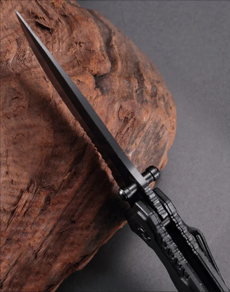 Couteau Pliant Portable avec Manche en Plastique, Lame en Acier Inoxydable, Outils de Survie en Plein Air, Camping, 1 Pièce