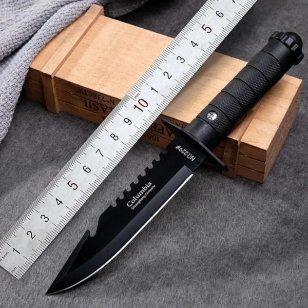 Couteau de chasse en acier inoxydable, DulStraight, Jungle Camping, Couteau d'autodéfense, Manche droit – Image 2
