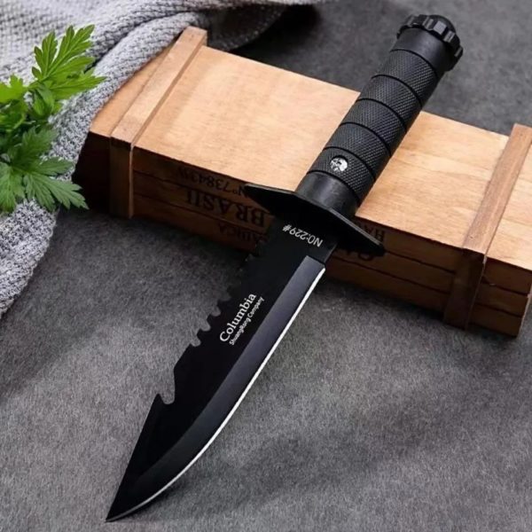 Couteau de chasse en acier inoxydable, DulStraight, Jungle Camping, Couteau d'autodéfense, Manche droit – Image 4