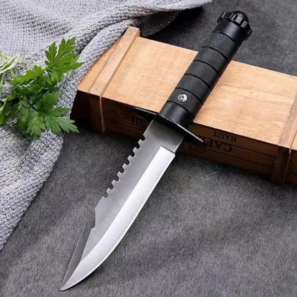 Couteau de chasse en acier inoxydable, DulStraight, Jungle Camping, Couteau d'autodéfense, Manche droit – Image 5