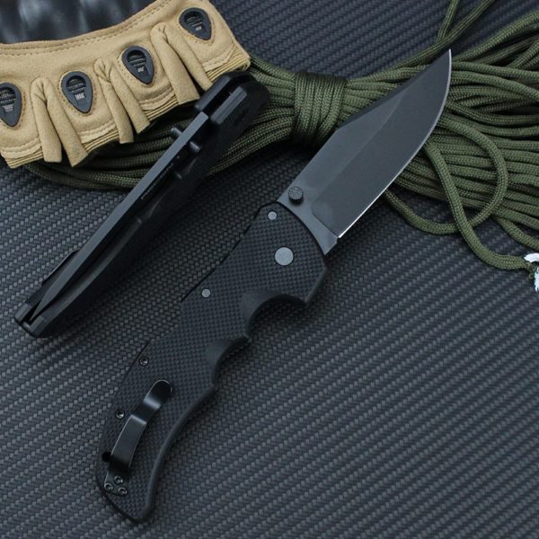 Couteau pliant Tanto extérieur froid, REBurgos 1 AUS10A, lame en acier, militaire, DulSurvival, chasse rapide, grands outils EDC opaques, nouveau – Image 5