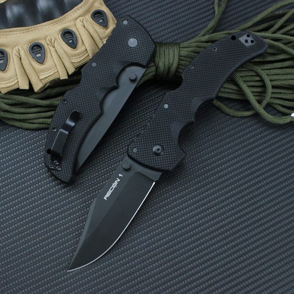 Couteau pliant Tanto extérieur froid, REBurgos 1 AUS10A, lame en acier, militaire, DulSurvival, chasse rapide, grands outils EDC opaques, nouveau – Image 3