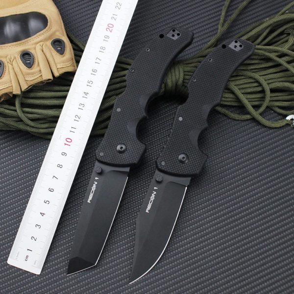 Couteau pliant Tanto extérieur froid, REBurgos 1 AUS10A, lame en acier, militaire, DulSurvival, chasse rapide, grands outils EDC opaques, nouveau – Image 2