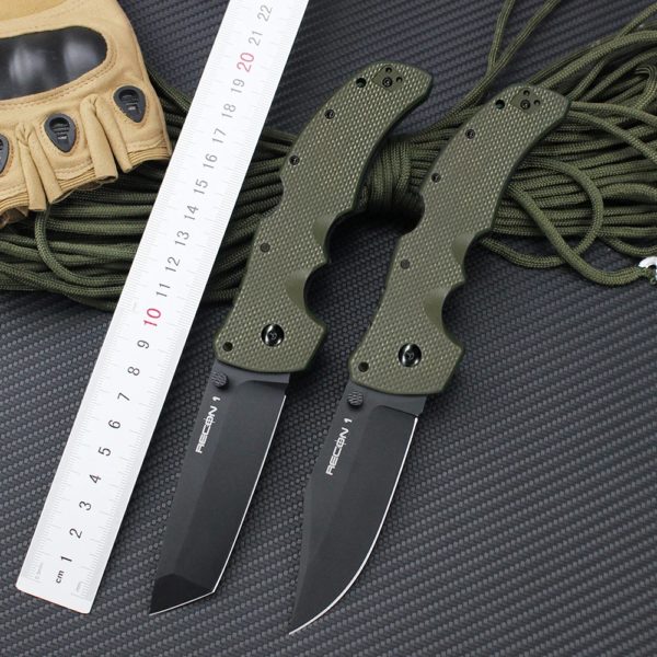 Couteau pliant Tanto extérieur froid, REBurgos 1 AUS10A, lame en acier, militaire, DulSurvival, chasse rapide, grands outils EDC opaques, nouveau