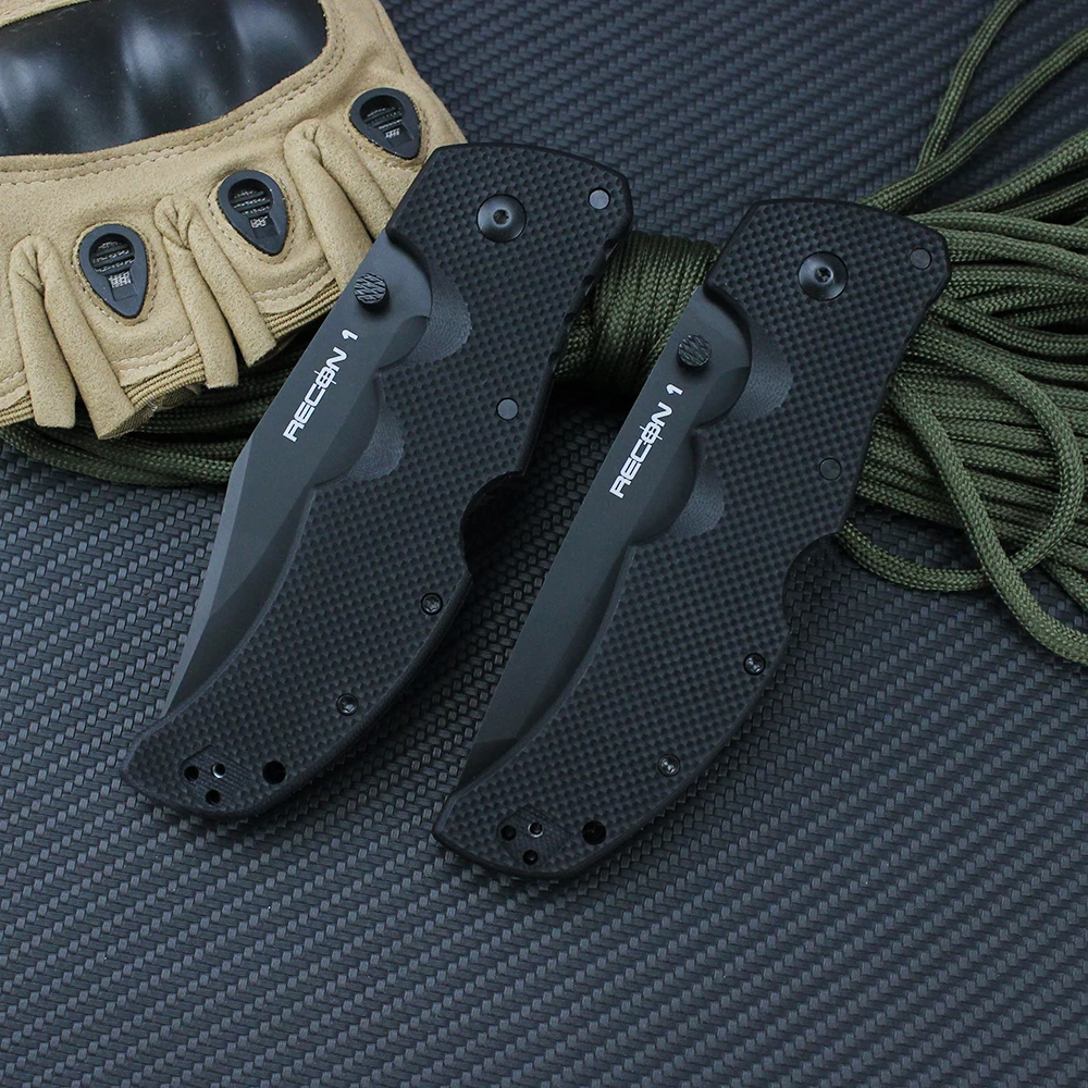 Couteau pliant Tanto extérieur froid, REBurgos 1 AUS10A, lame en acier, militaire, DulSurvival, chasse rapide, grands outils EDC opaques, nouveau