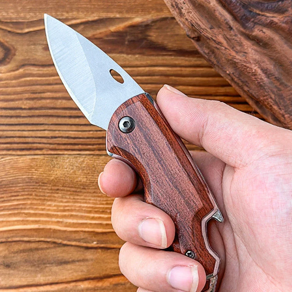 EDC-Couteau de Poche Pliant Portable, Lame Tranchante et Durable avec Ouvre-Bouteille, Idéal pour le Camping et la html en Plein Air