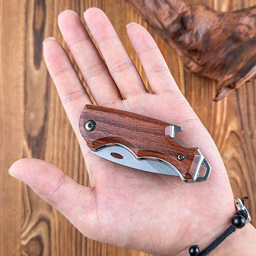 EDC-Couteau de Poche Pliant Portable, Lame Tranchante et Durable avec Ouvre-Bouteille, Idéal pour le Camping et la html en Plein Air