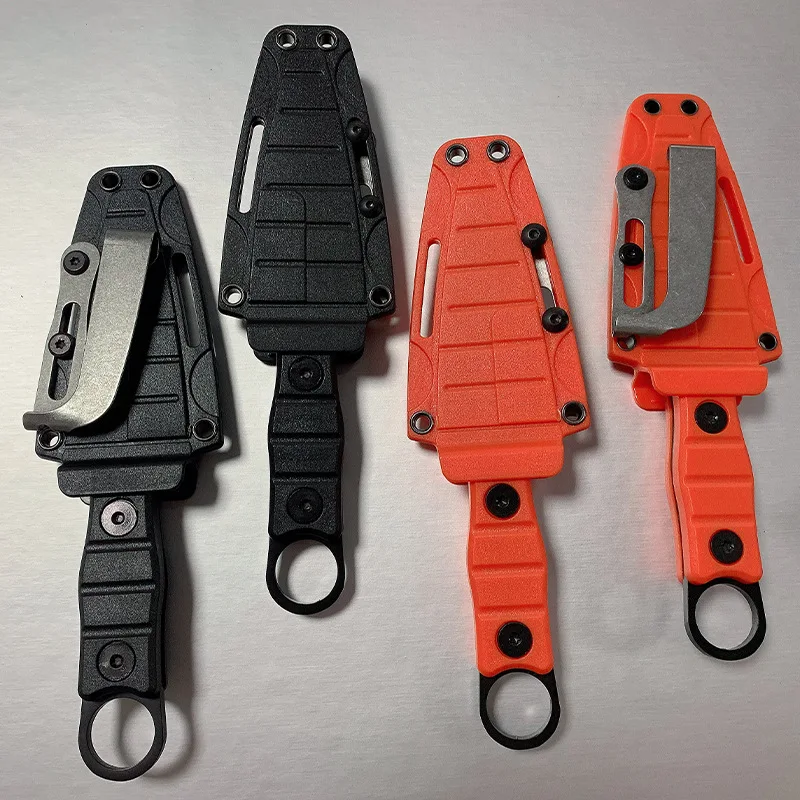 Petit couteau de survie droit extérieur, haute dureté, couteau utilitaire + gaine K, outil EDC de camping, multifonction portable sur le terrain