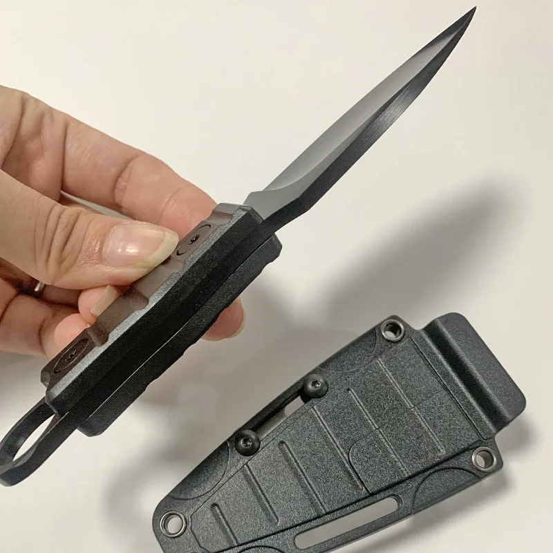 Petit couteau de survie droit extérieur, haute dureté, couteau utilitaire + gaine K, outil EDC de camping, multifonction portable sur le terrain