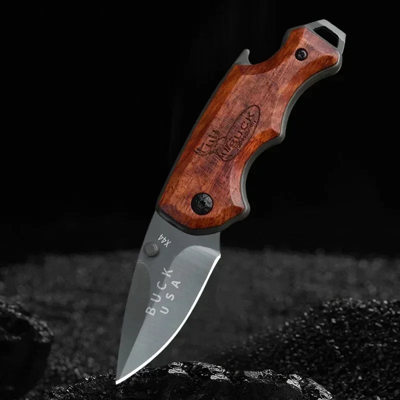 EDC-Couteau de poche portable pour l'autodéfense, couteau pliant multifonction, couteau à fruits tranchant, survie en plein air, DulBushcraft opaque