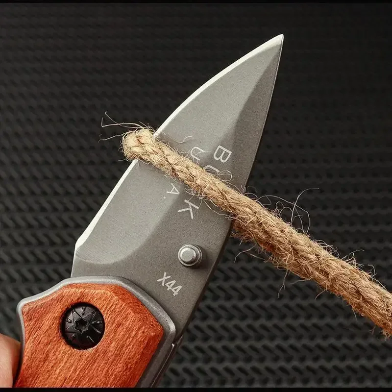 EDC-Couteau de poche portable pour l'autodéfense, couteau pliant multifonction, couteau à fruits tranchant, survie en plein air, DulBushcraft opaque