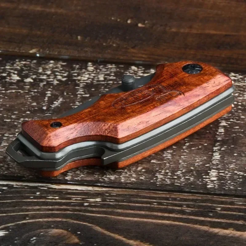 EDC-Couteau de poche portable pour l'autodéfense, couteau pliant multifonction, couteau à fruits tranchant, survie en plein air, DulBushcraft opaque