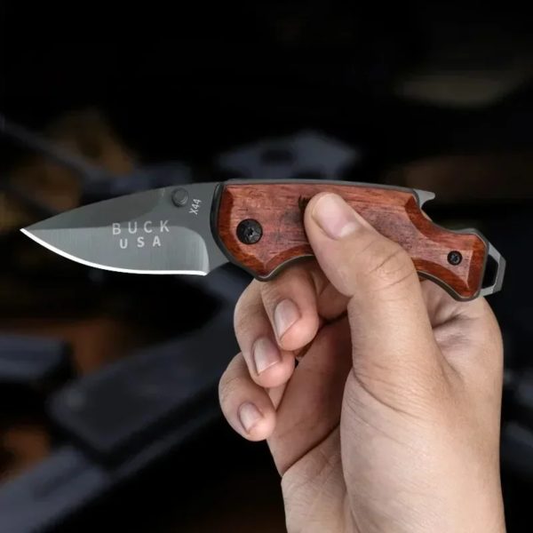 EDC-Couteau de poche portable pour l'autodéfense, couteau pliant multifonction, couteau à fruits tranchant, survie en plein air, DulBushcraft opaque – Image 4