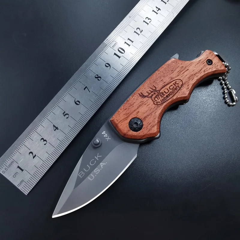 EDC-Couteau de poche portable pour l'autodéfense, couteau pliant multifonction, couteau à fruits tranchant, survie en plein air, DulBushcraft opaque