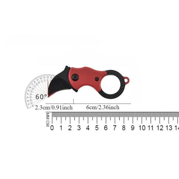 Couteau de poche d'autodéfense portable, couteau pliant extérieur, coupe-boîte à griffes de renard, clé EDC, collier, camping, nouveau, 2024 – Image 6