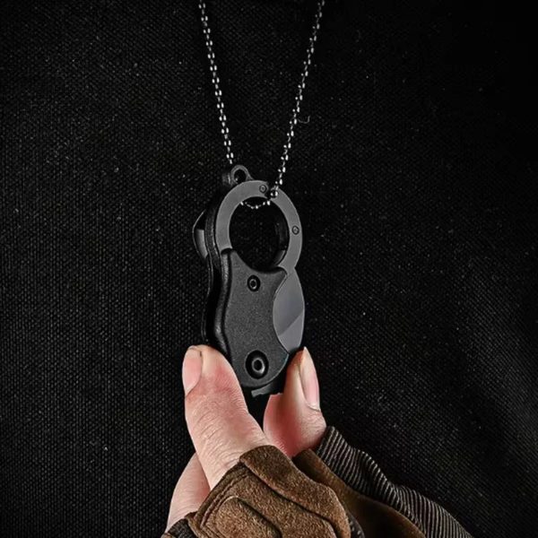 Couteau de poche d'autodéfense portable, couteau pliant extérieur, coupe-boîte à griffes de renard, clé EDC, collier, camping, nouveau, 2024 – Image 3
