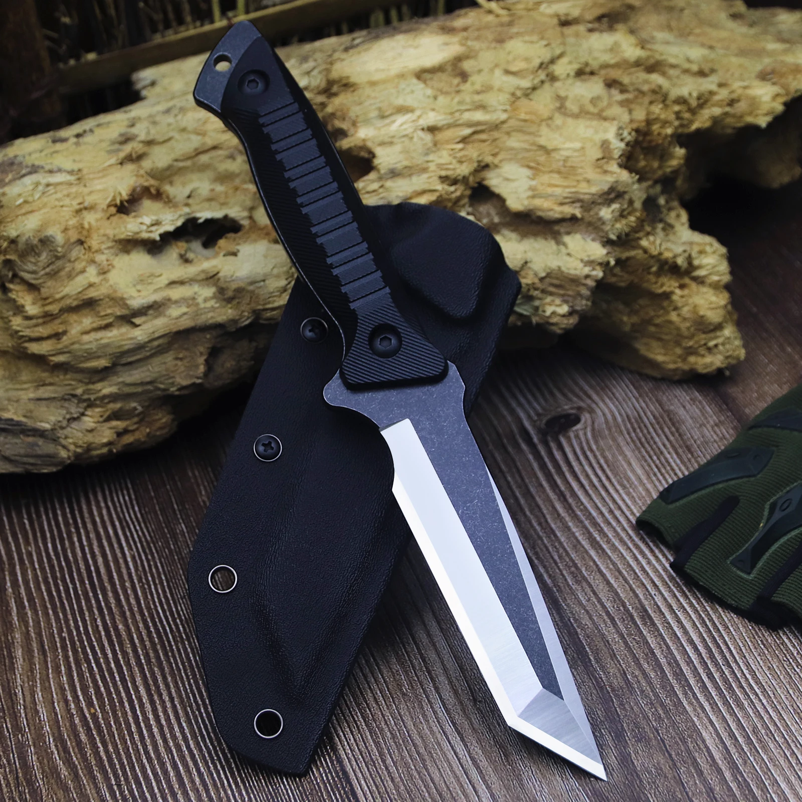 WPKOPYA-Couteau droit tactique en acier amélioré, chasse dans la jungle, randonnée, pêche, camping, outil, 440c, États-Unis