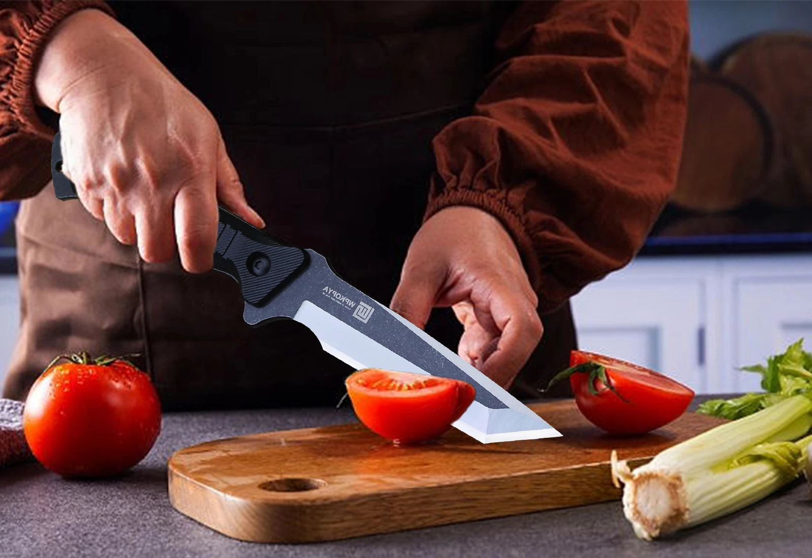 WPKOPYA-Couteau droit tactique en acier amélioré, chasse dans la jungle, randonnée, pêche, camping, outil, 440c, États-Unis