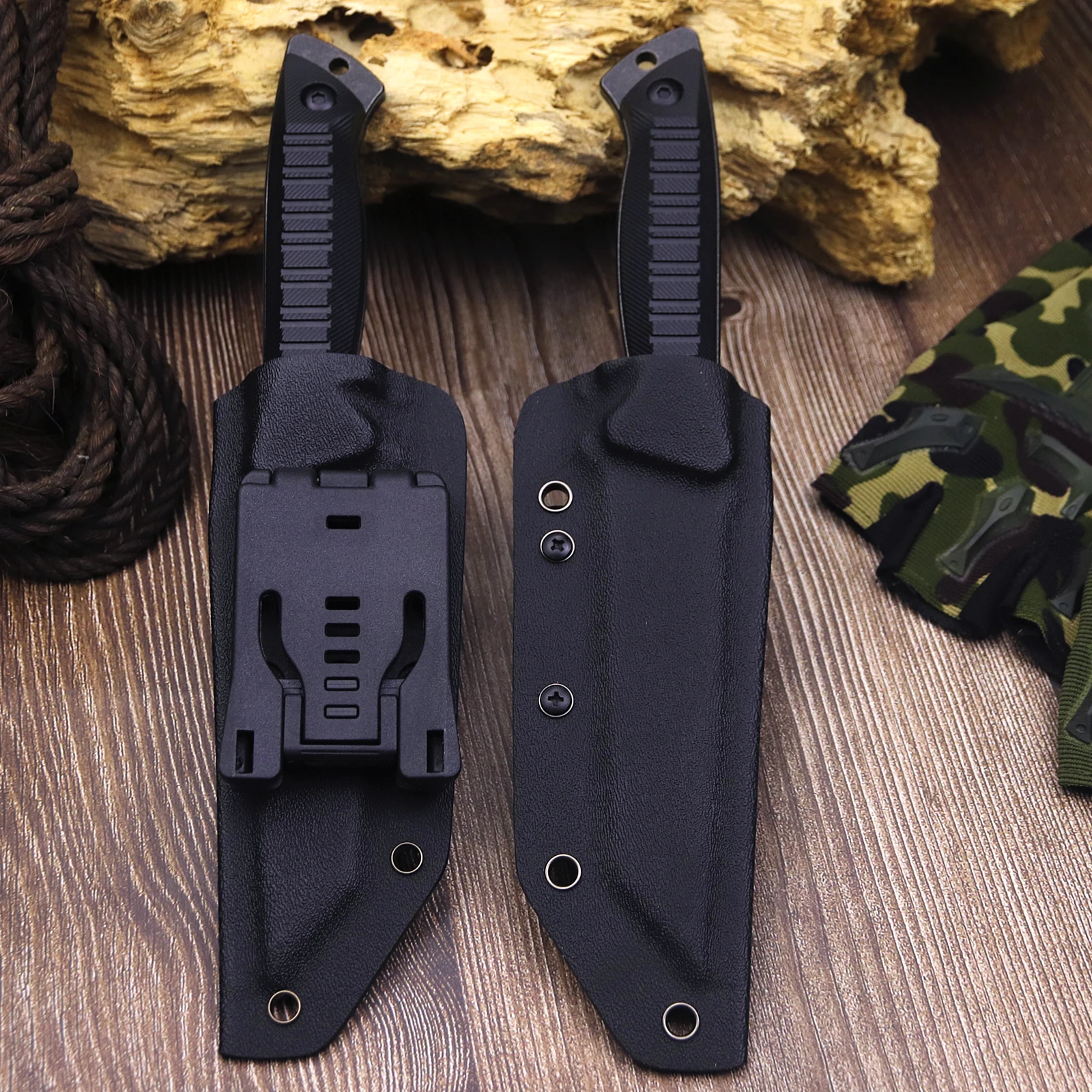 WPKOPYA-Couteau droit tactique en acier amélioré, chasse dans la jungle, randonnée, pêche, camping, outil, 440c, États-Unis