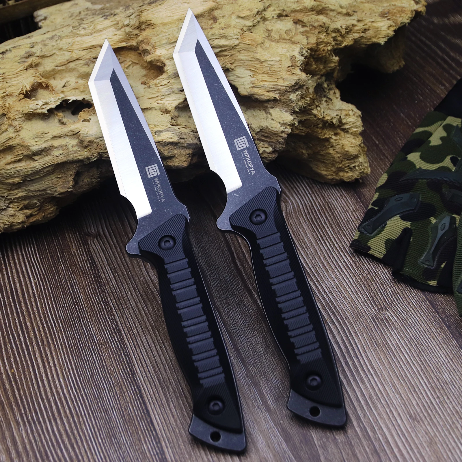 WPKOPYA-Couteau droit tactique en acier amélioré, chasse dans la jungle, randonnée, pêche, camping, outil, 440c, États-Unis
