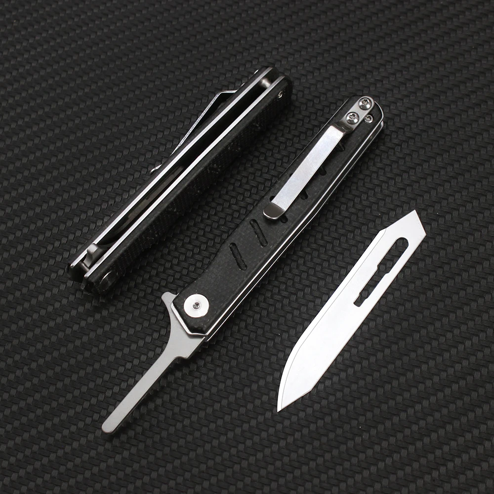 Tunafire-Couteaux pliants en lin de haute qualité, scalpel multifonctionnel, mini générateurs de poche portables, couteau de resubdivision #60 #24