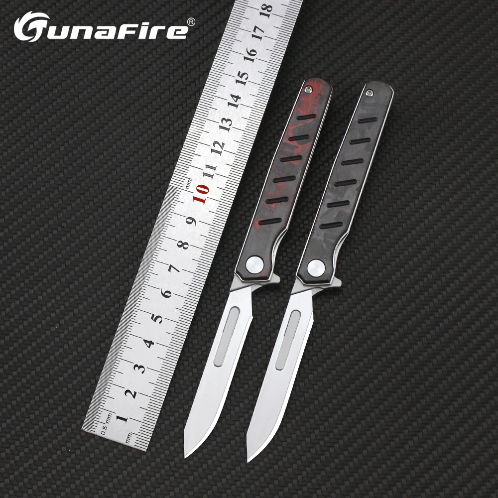 Tunafire-Couteaux pliants en lin de haute qualité, scalpel multifonctionnel, mini générateurs de poche portables, couteau de resubdivision #60 #24